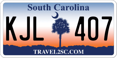 SC license plate KJL407