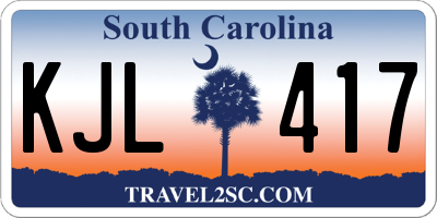 SC license plate KJL417