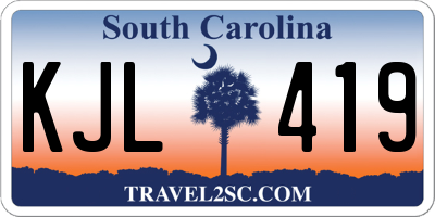 SC license plate KJL419