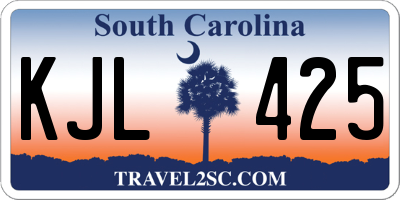 SC license plate KJL425