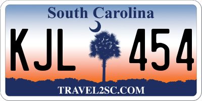 SC license plate KJL454