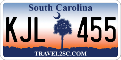 SC license plate KJL455