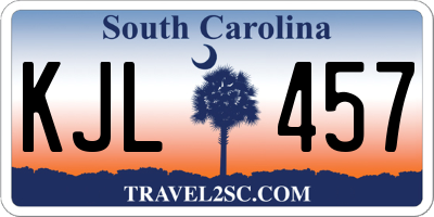 SC license plate KJL457