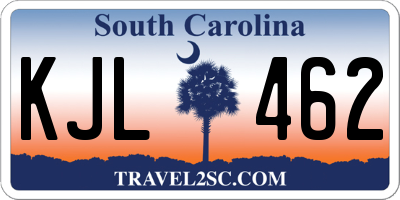 SC license plate KJL462