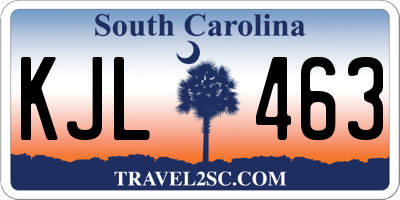 SC license plate KJL463