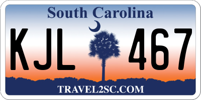 SC license plate KJL467