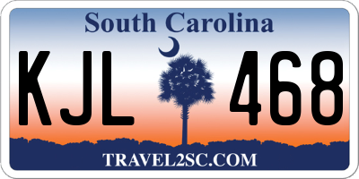 SC license plate KJL468