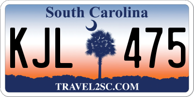 SC license plate KJL475
