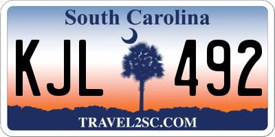 SC license plate KJL492