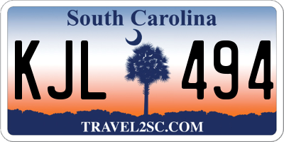 SC license plate KJL494
