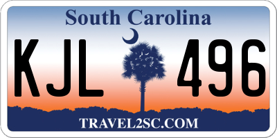 SC license plate KJL496