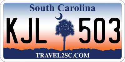 SC license plate KJL503