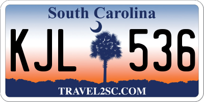 SC license plate KJL536