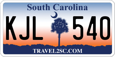 SC license plate KJL540