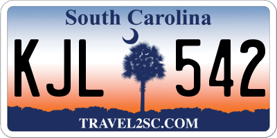 SC license plate KJL542