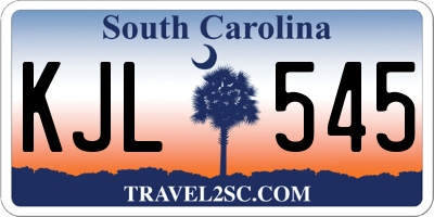 SC license plate KJL545