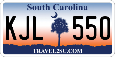 SC license plate KJL550