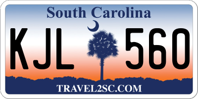SC license plate KJL560