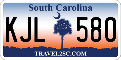 SC license plate KJL580