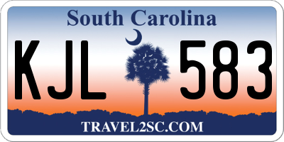 SC license plate KJL583
