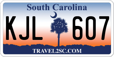 SC license plate KJL607