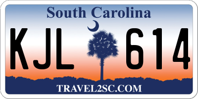 SC license plate KJL614