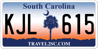 SC license plate KJL615