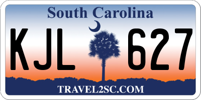 SC license plate KJL627
