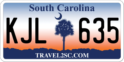SC license plate KJL635