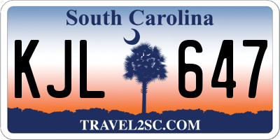 SC license plate KJL647