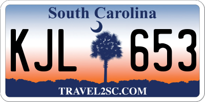 SC license plate KJL653