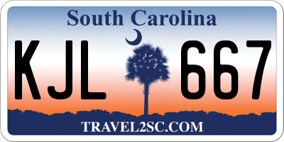 SC license plate KJL667
