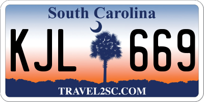 SC license plate KJL669