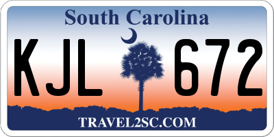 SC license plate KJL672