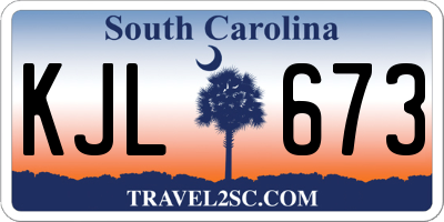 SC license plate KJL673