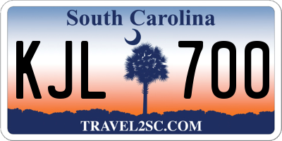 SC license plate KJL700