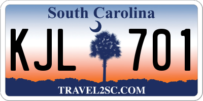 SC license plate KJL701