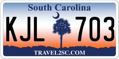 SC license plate KJL703