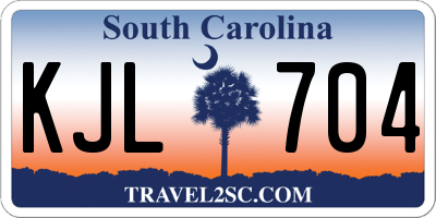 SC license plate KJL704