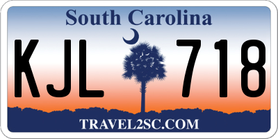 SC license plate KJL718