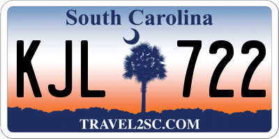 SC license plate KJL722