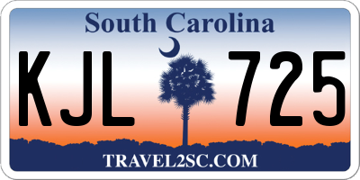 SC license plate KJL725