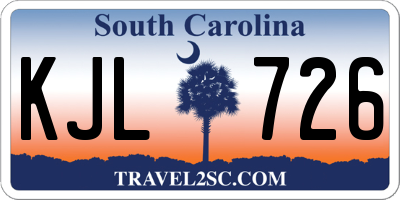 SC license plate KJL726