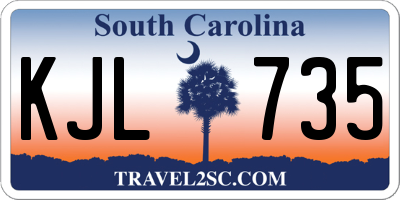 SC license plate KJL735