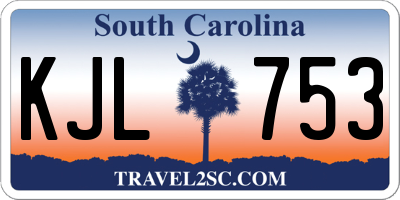 SC license plate KJL753