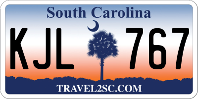 SC license plate KJL767