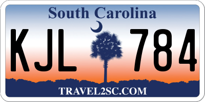SC license plate KJL784