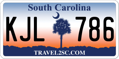 SC license plate KJL786