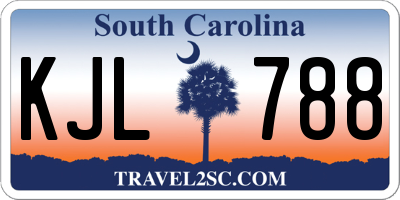 SC license plate KJL788