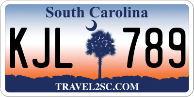 SC license plate KJL789